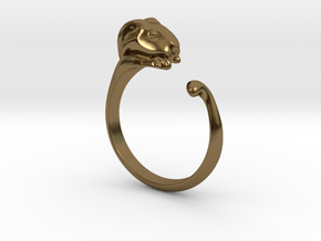 Rabbit Ring - (Sizes 5 to 15 available) US Size 9 in Polished Bronze