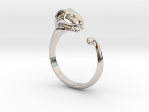 Rabbit Ring - (Sizes 5 to 15 available) US Size 9 in Rhodium Plated Brass