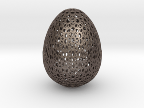 Beautiful Bigger Egg Ornament (15cm Tall) in Polished Bronzed Silver Steel
