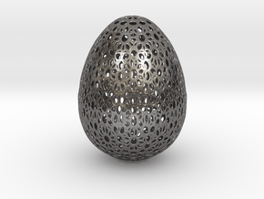 Beautiful Bigger Egg Ornament (15cm Tall) in Polished Nickel Steel