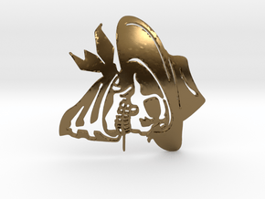 SkullPendant3 in Polished Bronze
