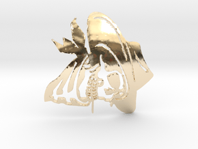 SkullPendant3 in 14k Gold Plated Brass