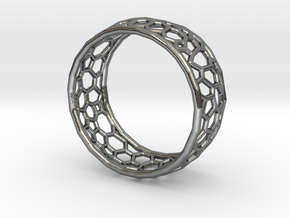 Cellular structure ring in Polished Silver