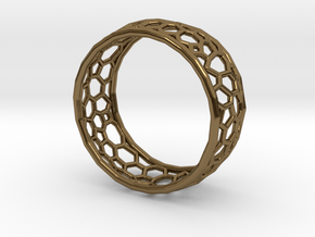 Cellular structure ring in Polished Bronze