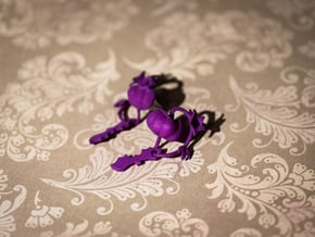 Fairytale Pumpkin Bat Charm Earrings in Purple Processed Versatile Plastic
