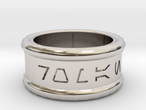 Imperial Alphabet Ring   in Rhodium Plated Brass