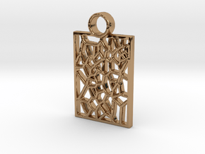 Fun Pattern Keychain / Pendant in Polished Brass