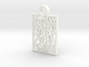 Fun Pattern Keychain in White Processed Versatile Plastic