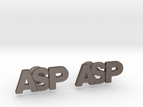 Monogram Cufflinks ASP in Polished Bronzed Silver Steel