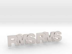 Monogram Cufflinks RMS in Rhodium Plated Brass