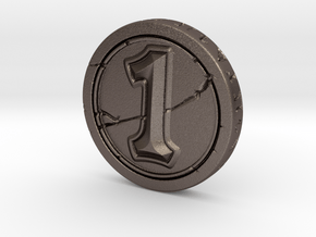 Hearthstone Coin in Polished Bronzed Silver Steel