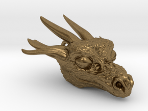 Dragon head pendant in Natural Bronze