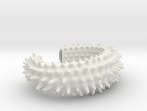 Urchin Cuff Bracelet in White Natural Versatile Plastic: Medium