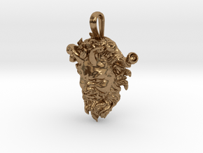THE DANCING FAUN of Pompeii necklace pendant in Natural Brass