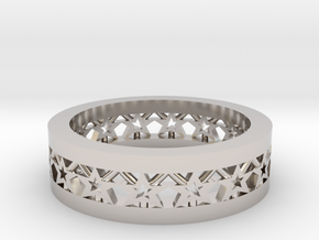 AB061 Star Band in Rhodium Plated Brass