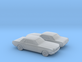 1/160 2X 1964 Ford Mustang GT in Smooth Fine Detail Plastic