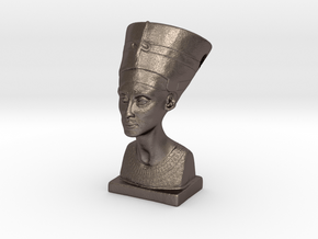 Nefertitti pendant in Polished Bronzed Silver Steel