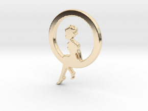 Girl In A loop Pendant in 14k Gold Plated Brass