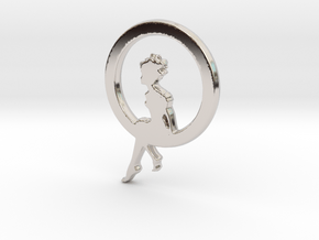 Girl In A loop Pendant in Platinum