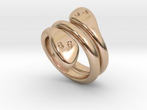 Ring Cobra 14 - Italian Size 14 in 14k Rose Gold Plated Brass