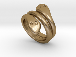 Ring Cobra 14 - Italian Size 14 in Polished Gold Steel
