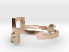 Link [Bangle Bracelet ∅ 6 cm] in 14k Rose Gold Plated Brass