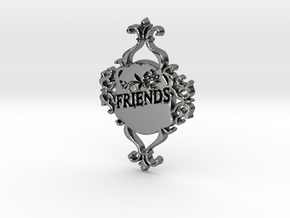 Special Friends Pendant  in Fine Detail Polished Silver