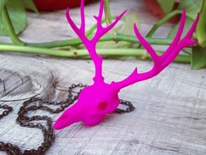 Deer Skull Pendant - 3DKitbash.com in Pink Processed Versatile Plastic