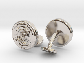 Ripple Cufflinks (pair) in Platinum