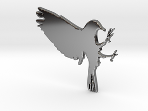 Bird Pendant in Fine Detail Polished Silver