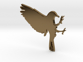 Bird Pendant in Polished Bronze