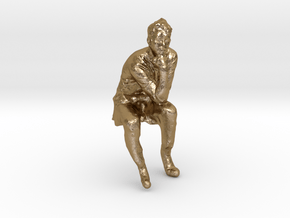 Emil the thinker in Polished Gold Steel
