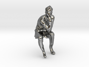 Emil the thinker in Polished Silver