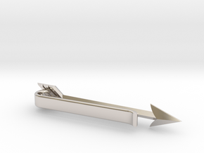 Arrow Tie Bar in Rhodium Plated Brass