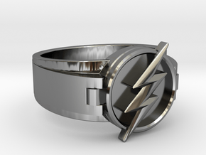 V2 Flash Ring Size 10, 19.80 mm in Fine Detail Polished Silver