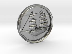 Ship Basrelief in Polished Silver