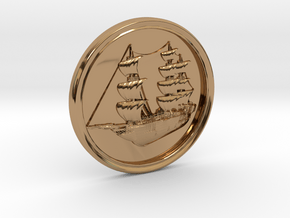 Ship Basrelief in Polished Brass