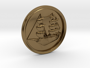 Ship Basrelief in Polished Bronze