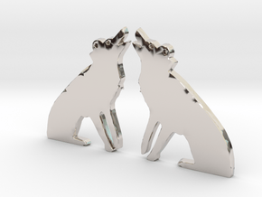 Whytewolf Earrings (Pair) in Rhodium Plated Brass