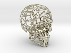 Human Skull - Wireframe design in 14k White Gold
