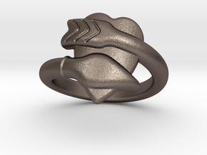 Cupido Ring 15 - Italian Size 15 in Polished Bronzed Silver Steel