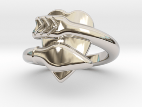 Cupido Ring 16 - Italian Size 16 in Rhodium Plated Brass