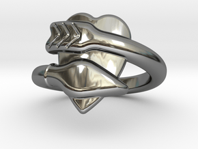 Cupido Ring 17 - Italian Size 17 in Fine Detail Polished Silver