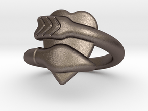 Cupido Ring 17 - Italian Size 17 in Polished Bronzed Silver Steel