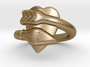 Cupido Ring 18 - Italian Size 18 in Polished Gold Steel