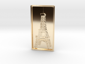 Eiffel Tower Bas-Relief in 14k Gold Plated Brass