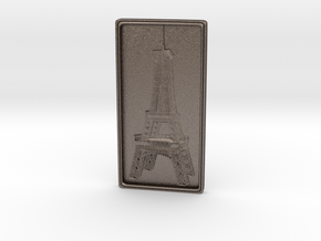 Eiffel Tower Bas-Relief in Polished Bronzed Silver Steel