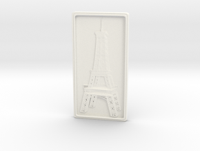 Eiffel Tower Bas-Relief in White Processed Versatile Plastic