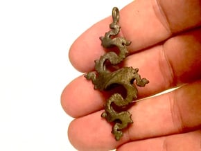 Dragon Pendant 5cm in Polished Bronze Steel