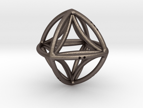 Double Octahedron in Polished Bronzed Silver Steel